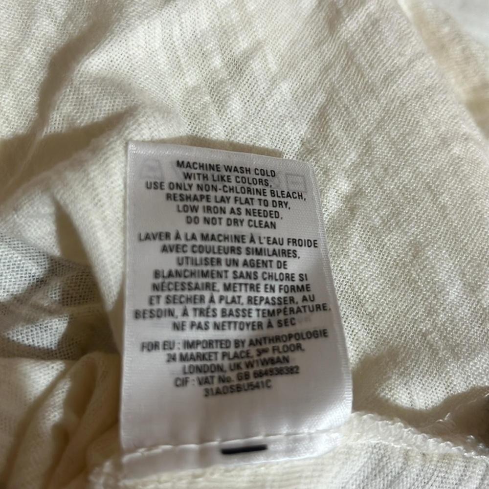 Anthropologie Postmark Cream Long Sleeve Top Size S - Picture 6 of 6